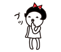 Polka dot girl Okame chan No2 sticker #11863871