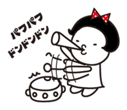 Polka dot girl Okame chan No2 sticker #11863878
