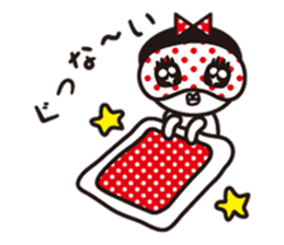 Polka dot girl Okame chan No2 sticker #11863883