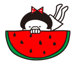 Polka dot girl Okame chan No2 sticker #11863884