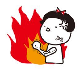 Polka dot girl Okame chan No2 sticker #11863886