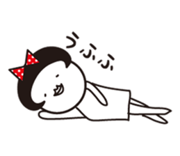 Polka dot girl Okame chan No2 sticker #11863890