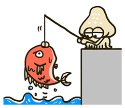 Squid and Red sea bream. sticker #11869336
