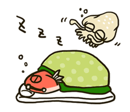 Squid and Red sea bream. sticker #11869340