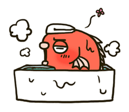 Squid and Red sea bream. sticker #11869342