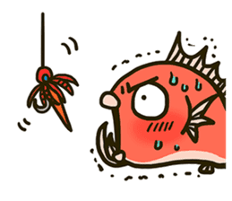Squid and Red sea bream. sticker #11869344