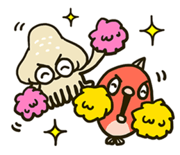 Squid and Red sea bream. sticker #11869346