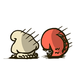 Squid and Red sea bream. sticker #11869349