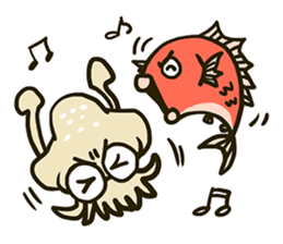 Squid and Red sea bream. sticker #11869351