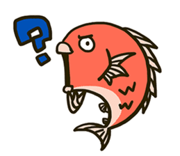 Squid and Red sea bream. sticker #11869358