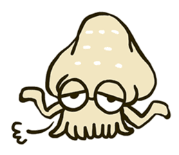 Squid and Red sea bream. sticker #11869363