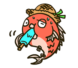 Squid and Red sea bream. sticker #11869364