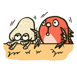 Squid and Red sea bream. sticker #11869366