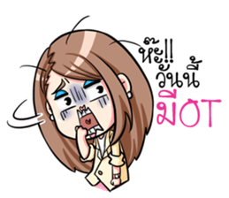 Mad office worker. sticker #11870179