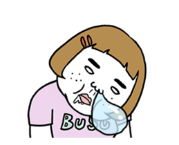 Ugly but charming woman moving version. sticker #11870406