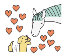 White Horse & Yellow dog sticker #11875991