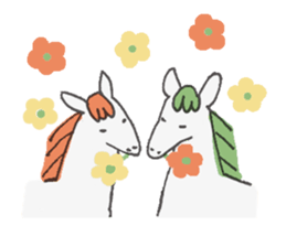 White Horse & Yellow dog sticker #11876007