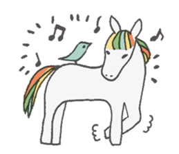 White Horse & Yellow dog sticker #11876029