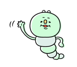 Green caterpillar of some honorifics sticker #11877137