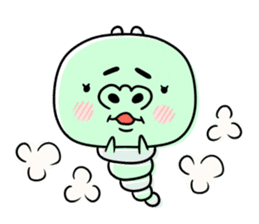Green caterpillar of some honorifics sticker #11877171