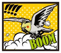 Cockatiel P-chan American comic style sticker #11878974