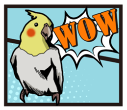 Cockatiel P-chan American comic style sticker #11878975