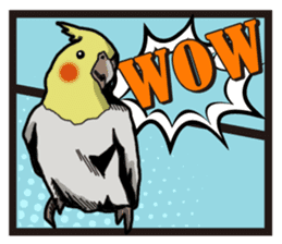 Cockatiel P-chan American comic style sticker #11878975