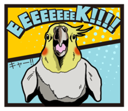 Cockatiel P-chan American comic style sticker #11878983