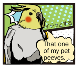 Cockatiel P-chan American comic style sticker #11878984