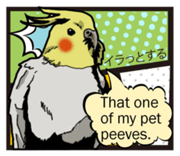 Cockatiel P-chan American comic style sticker #11878984