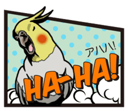 Cockatiel P-chan American comic style sticker #11878986