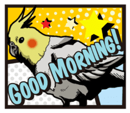 Cockatiel P-chan American comic style sticker #11878988