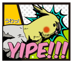 Cockatiel P-chan American comic style sticker #11878989