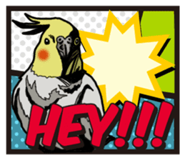 Cockatiel P-chan American comic style sticker #11878990