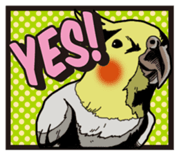 Cockatiel P-chan American comic style sticker #11878993