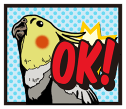 Cockatiel P-chan American comic style sticker #11878994