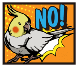 Cockatiel P-chan American comic style sticker #11878995