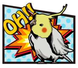 Cockatiel P-chan American comic style sticker #11878997