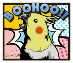Cockatiel P-chan American comic style sticker #11878998