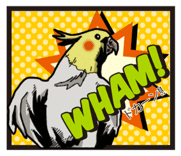 Cockatiel P-chan American comic style sticker #11878999