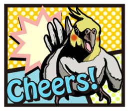 Cockatiel P-chan American comic style sticker #11879009