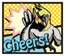 Cockatiel P-chan American comic style sticker #11879009