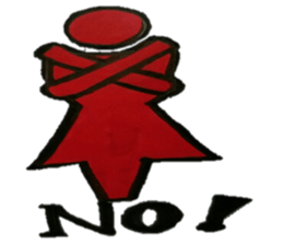 Of toilet mark fun two people sticker #11879399