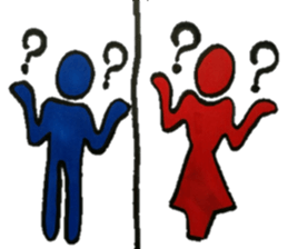 Of toilet mark fun two people sticker #11879402