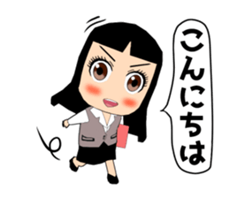 Female office worker (polite words) sticker #11880239