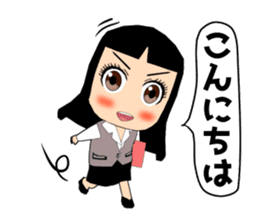 Female office worker (polite words) sticker #11880239