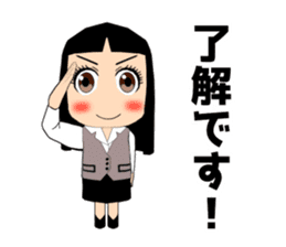 Female office worker (polite words) sticker #11880245