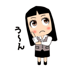 Female office worker (polite words) sticker #11880269