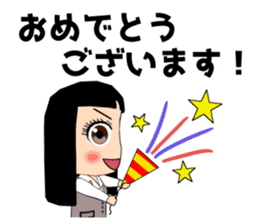 Female office worker (polite words) sticker #11880276