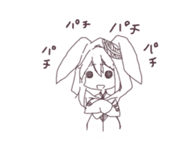 girl&rabbit animation sticker #11881919